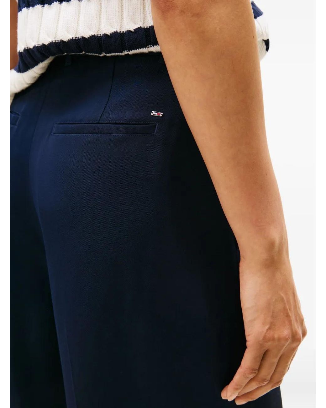 Tommy Hilfiger Blue Pleated Trousers