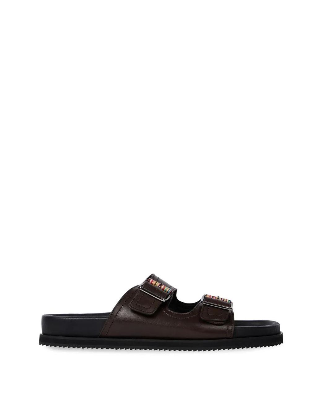 Paul Smith Black Sandales En Cuir À Boucles for men