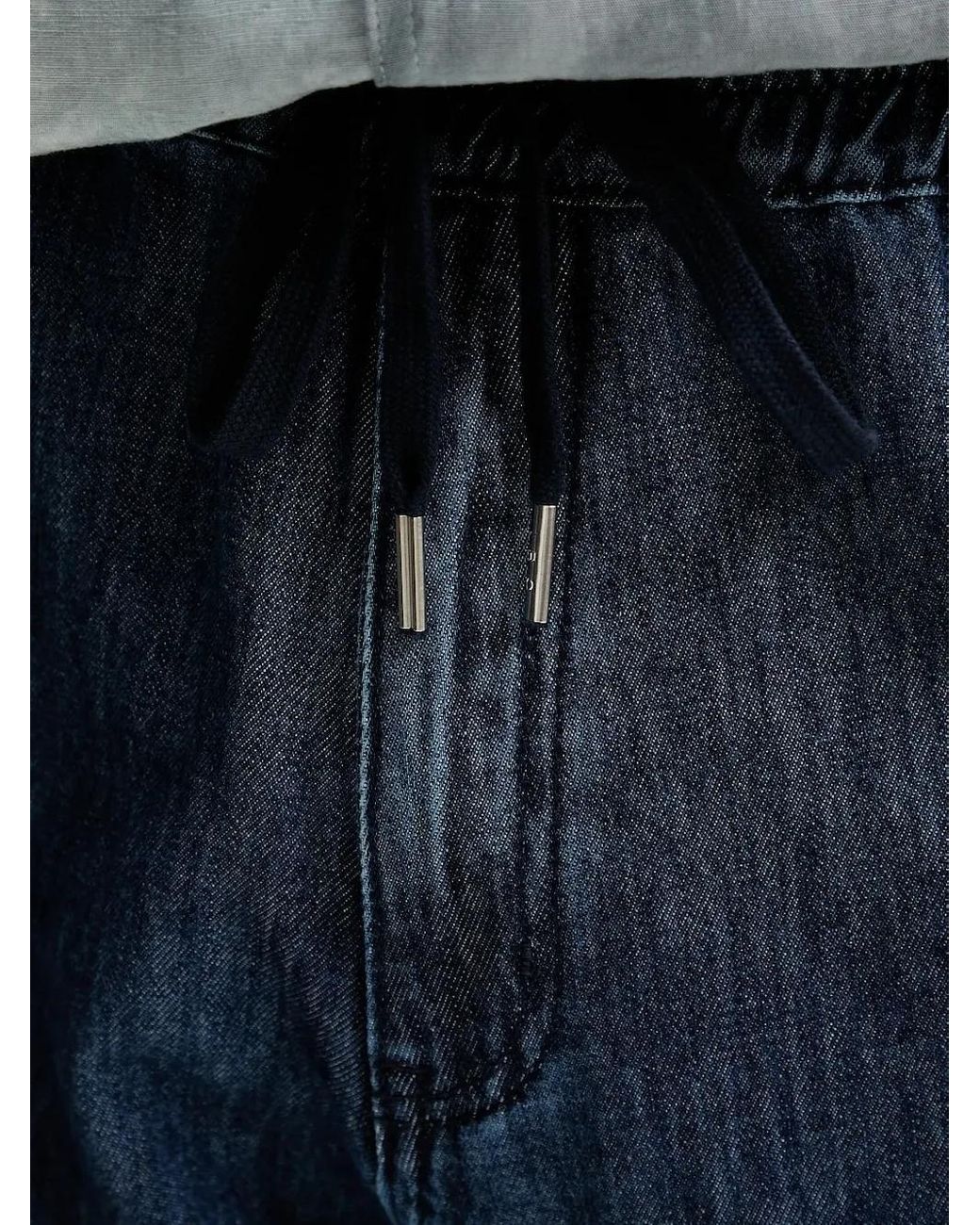 IRO Blue Cargo-Pockets Drawstring Wide-Leg Jeans for men