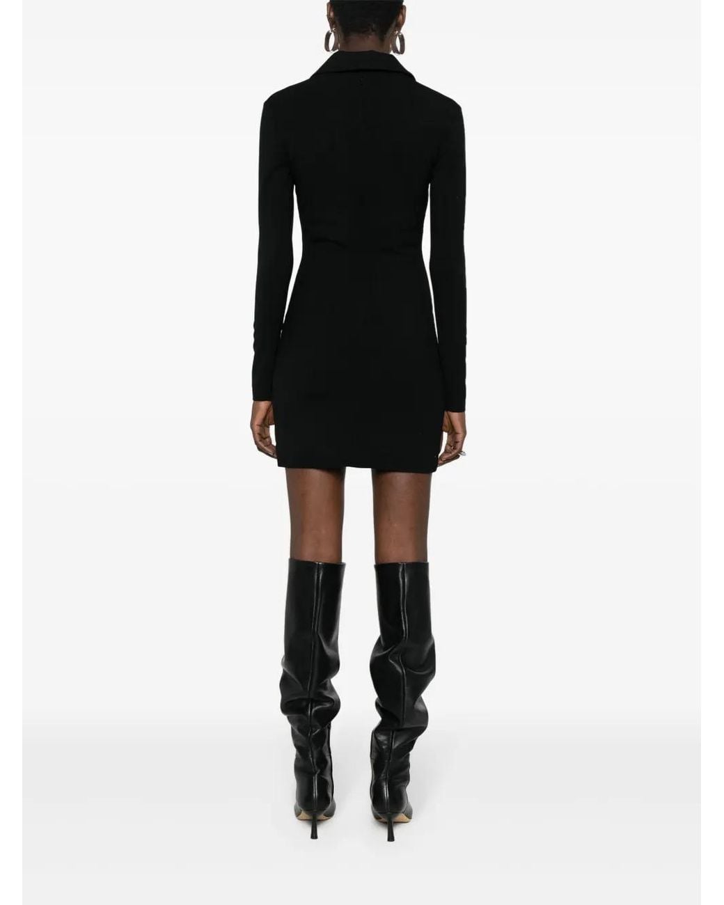 Coperni Black Logo-Plaque Mini Dress