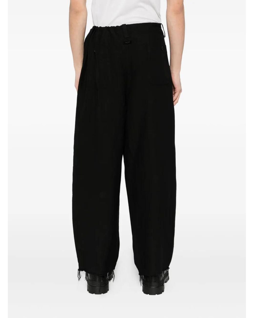 TEAM WANG design Black Draped Trousers