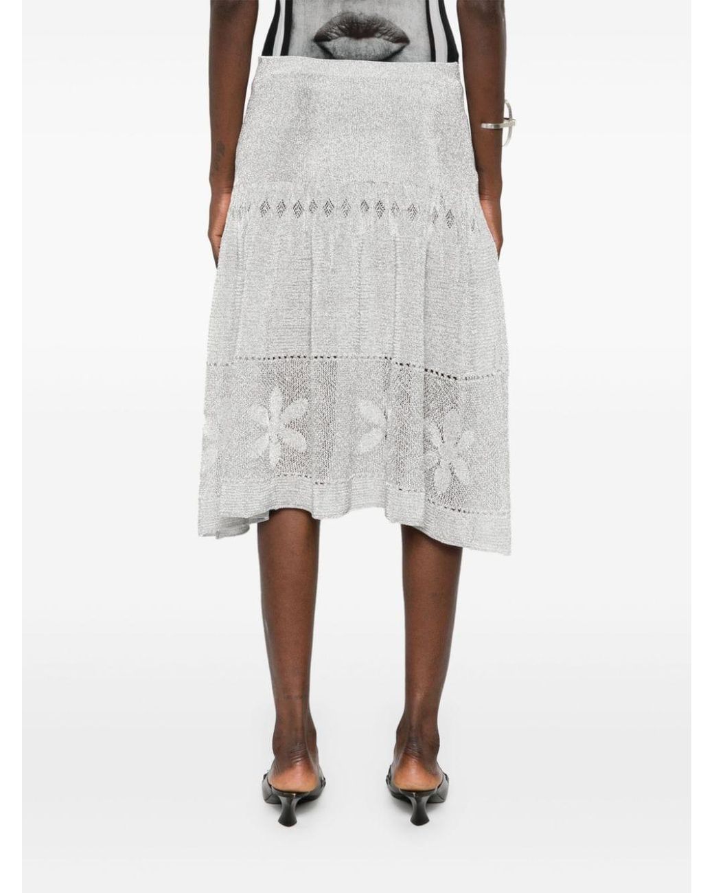 Paloma Wool Lamé Knitted Mini Skirt in White | Lyst