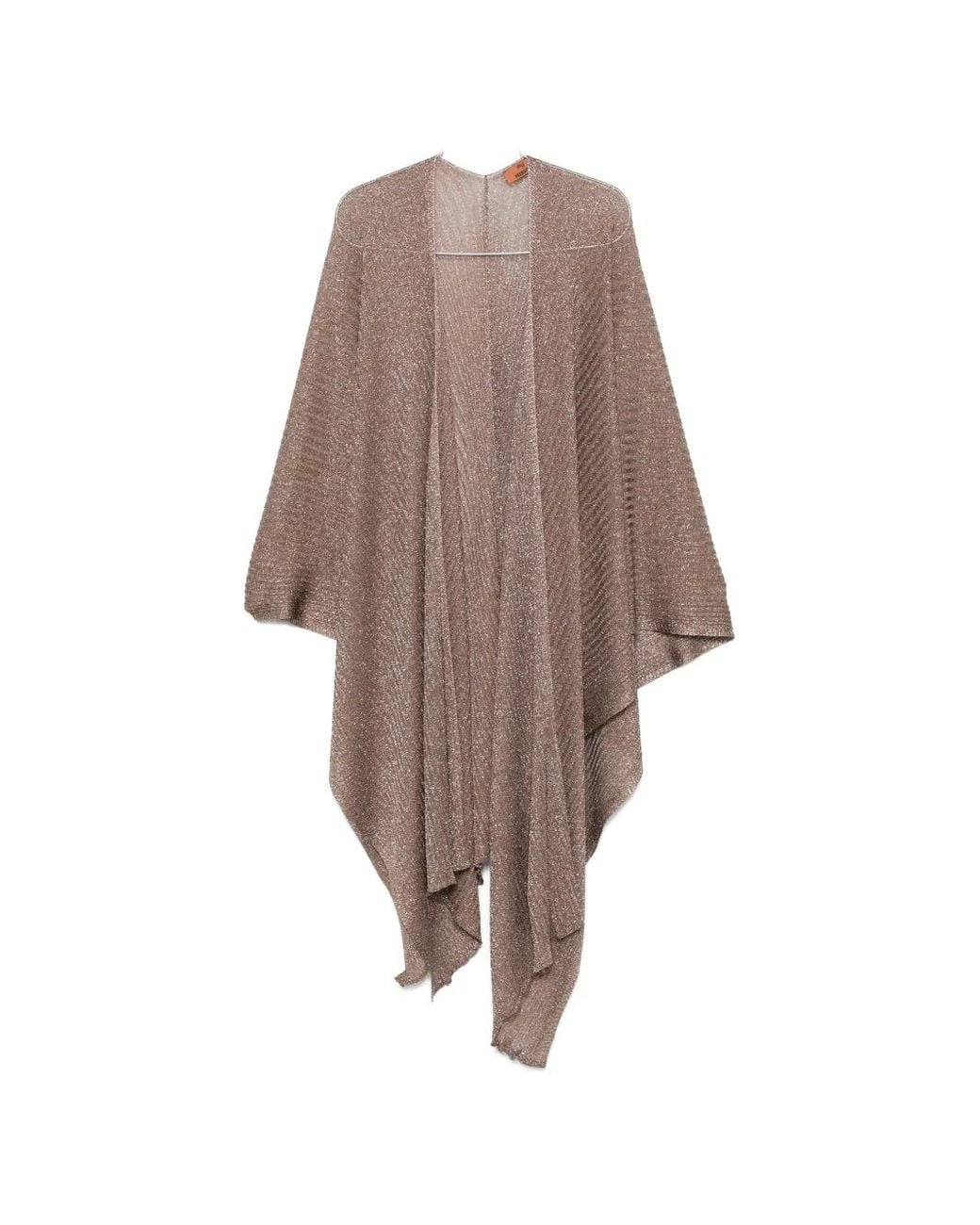 Missoni Natural Metallic Ribbed-Knit Shawl