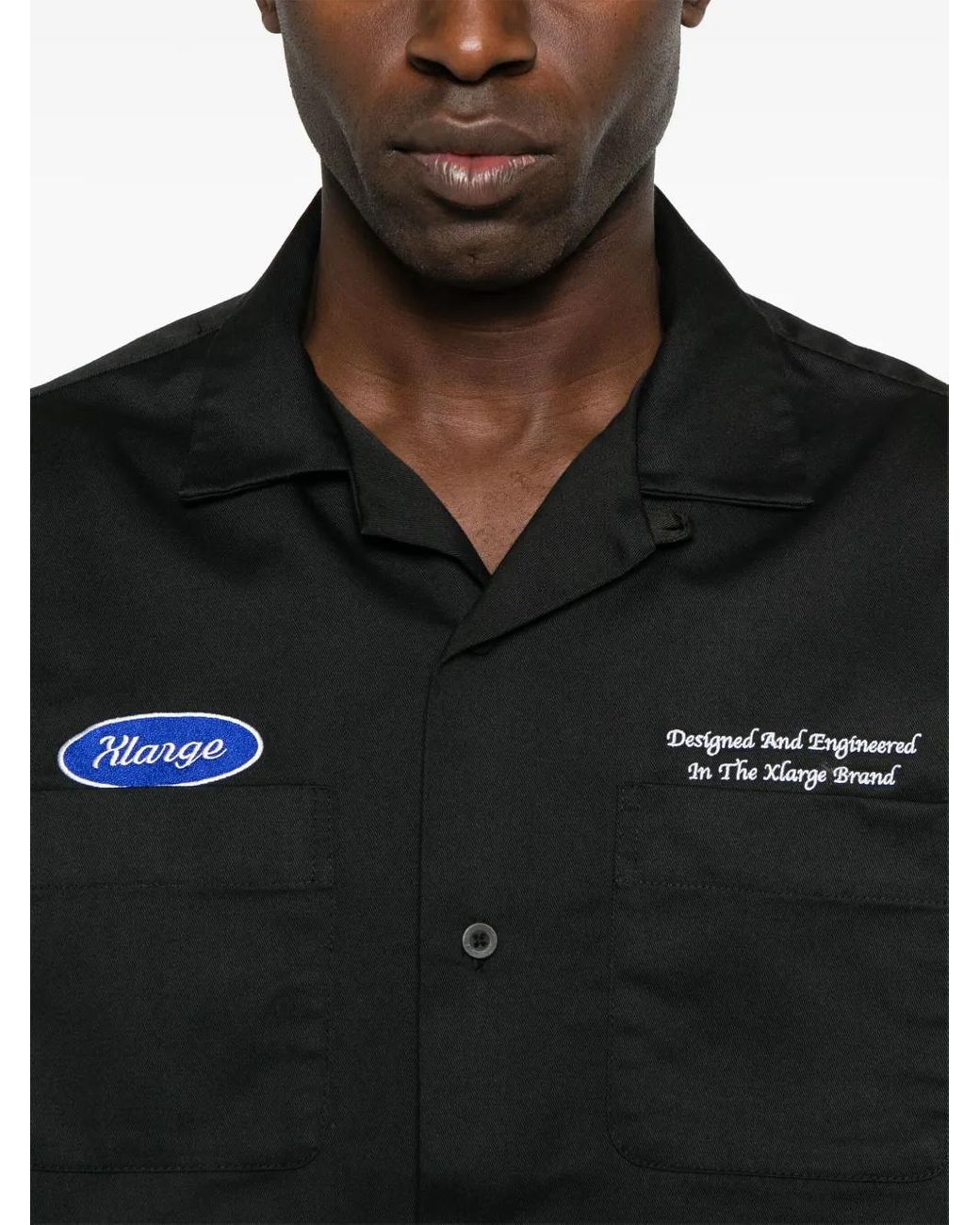 Xlarge Black Logo-Patch Shirt for men