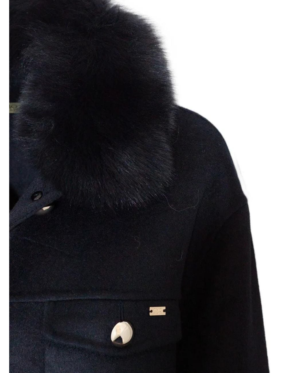 PHO® Firenze Blue Faux-Fur Trim Jacket