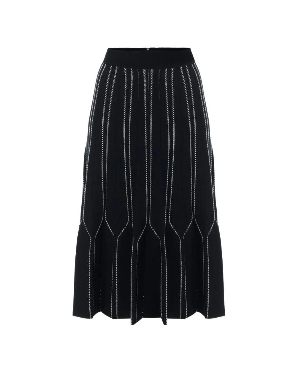 Elisabetta Franchi Black Origami Knit Skirt
