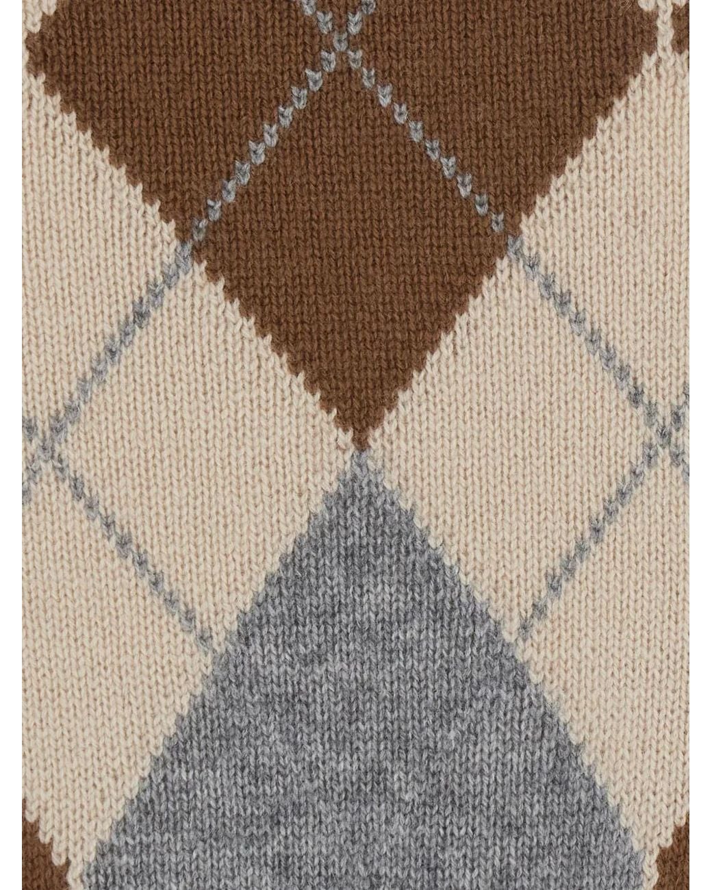 Max Mara Brown Pull À Losanges