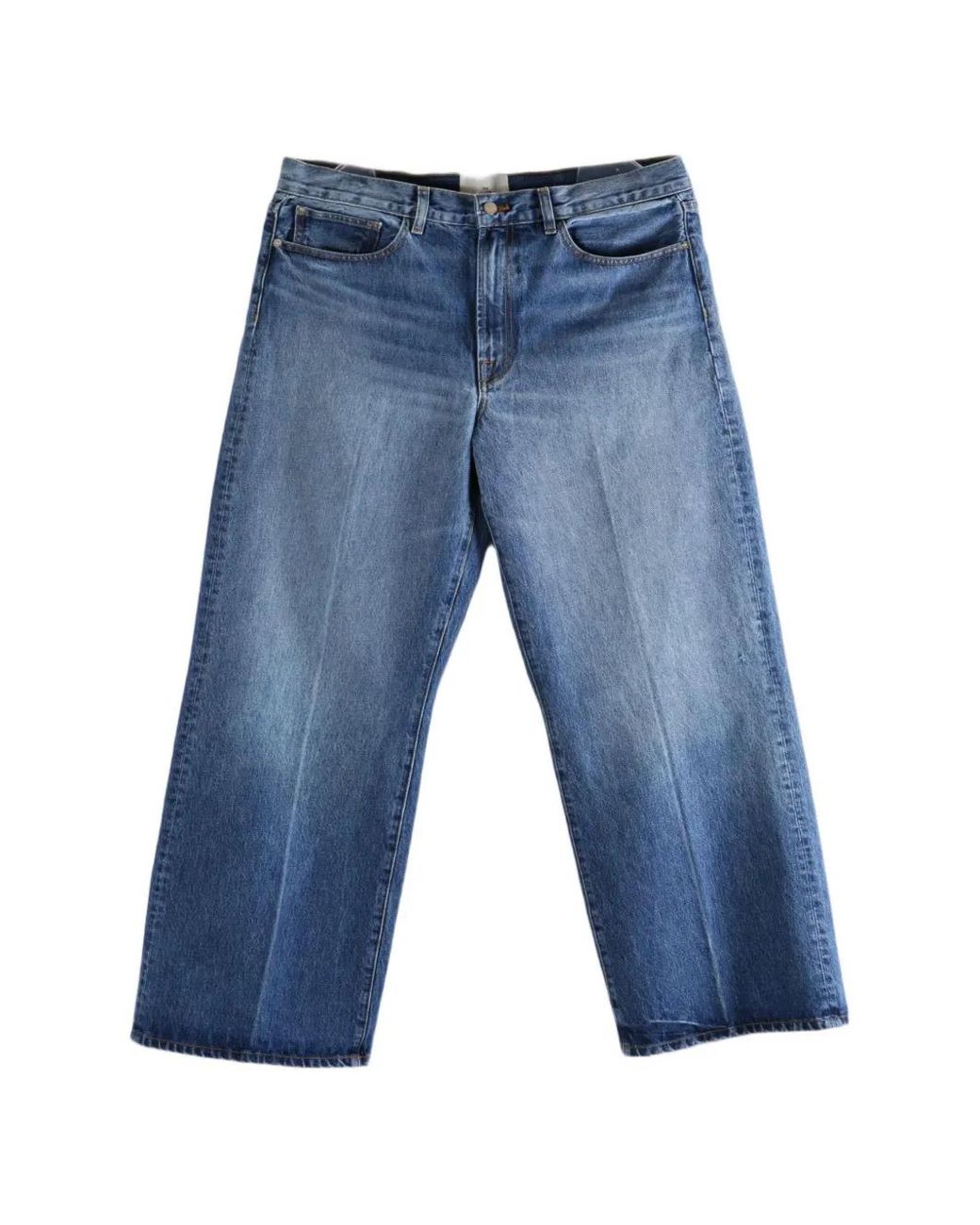 The Elder Statesman Blue Hunter Faded Pressed-Crease Jeans for men