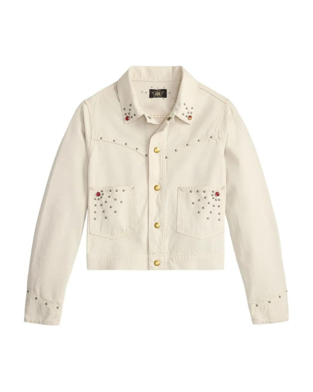 RRL White Studded Embellished Jacket