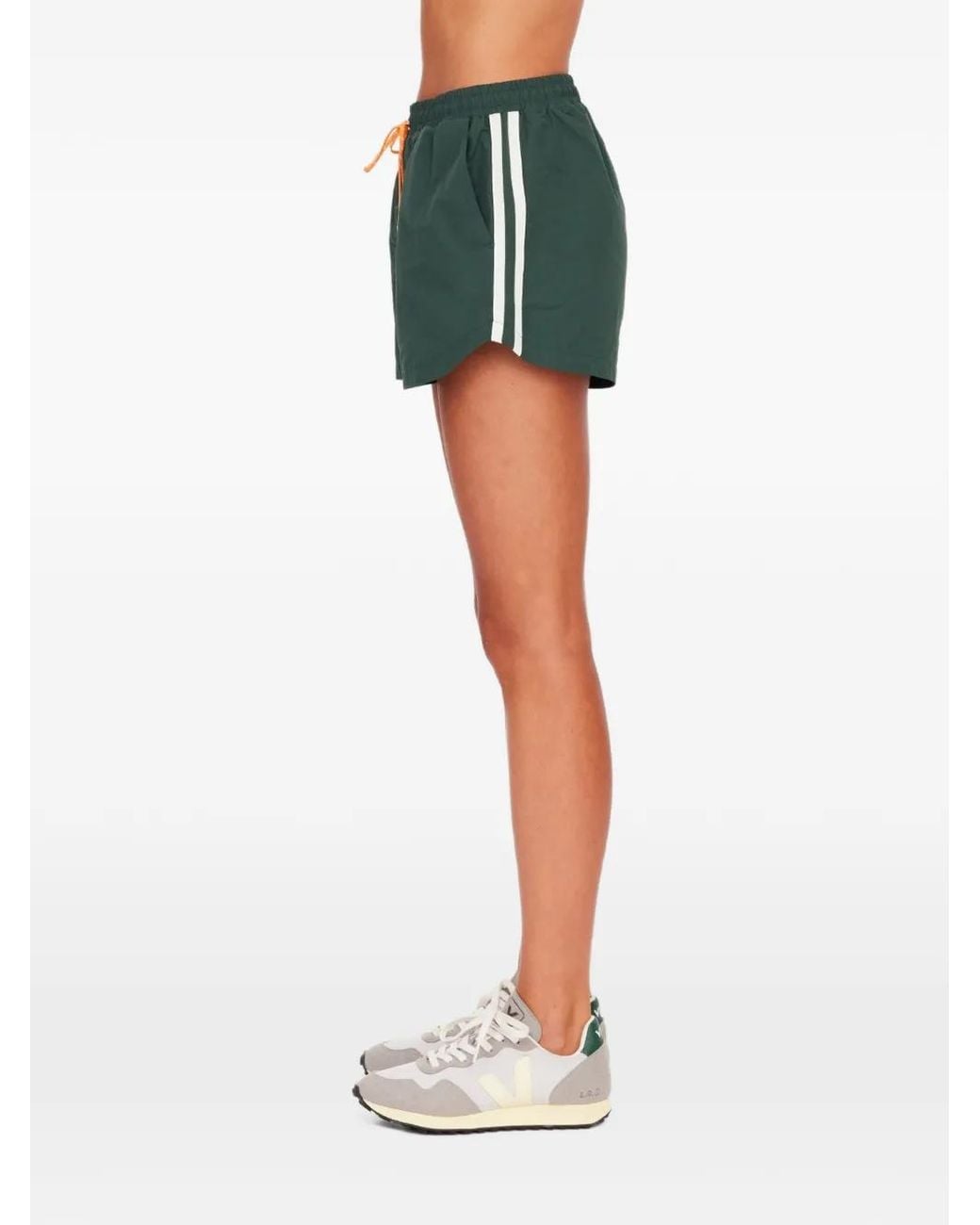 The Upside Green Billie Side-Stripe Running Shorts