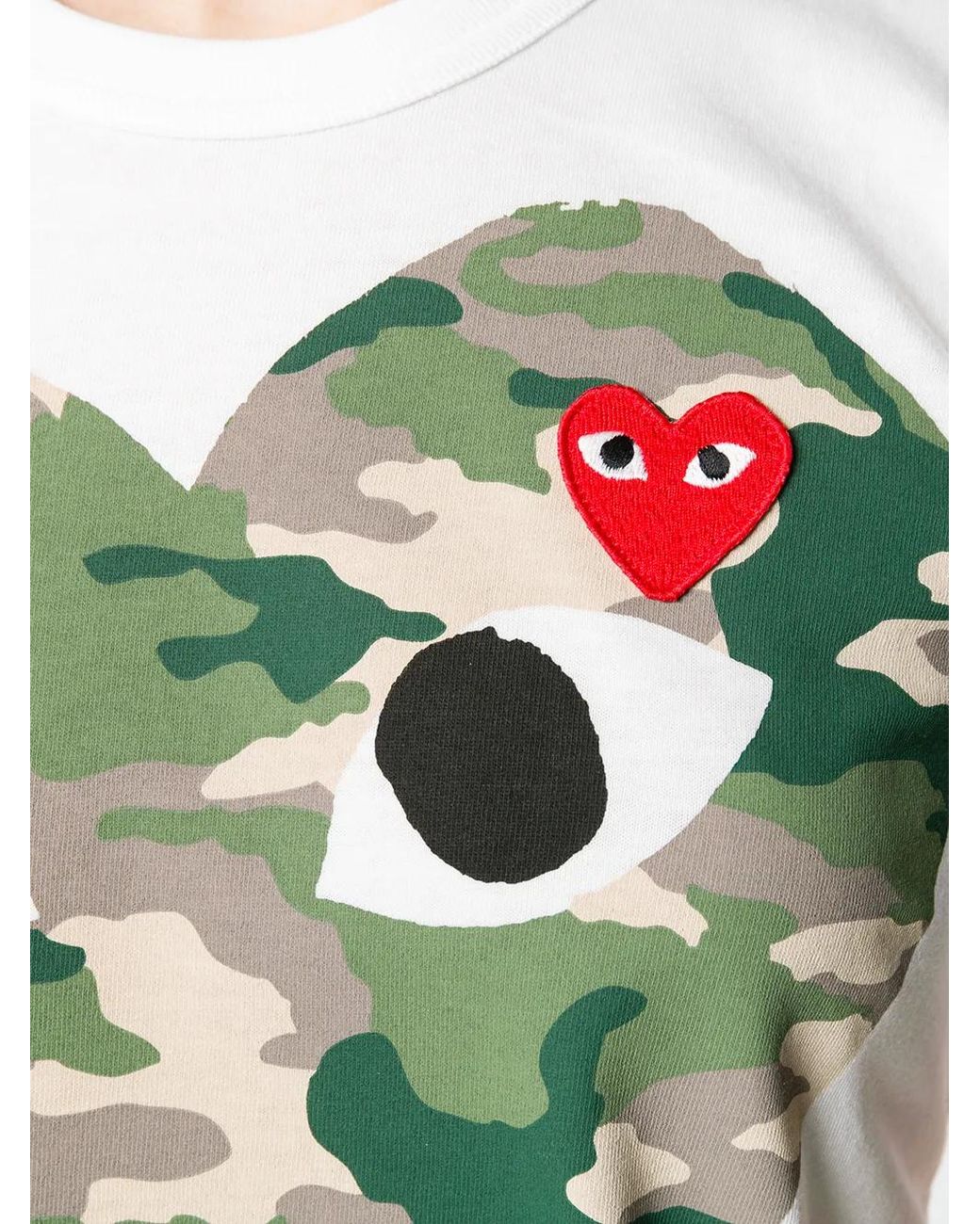 COMME DES GARÇONS PLAY White Camouflage Heart T-shirt