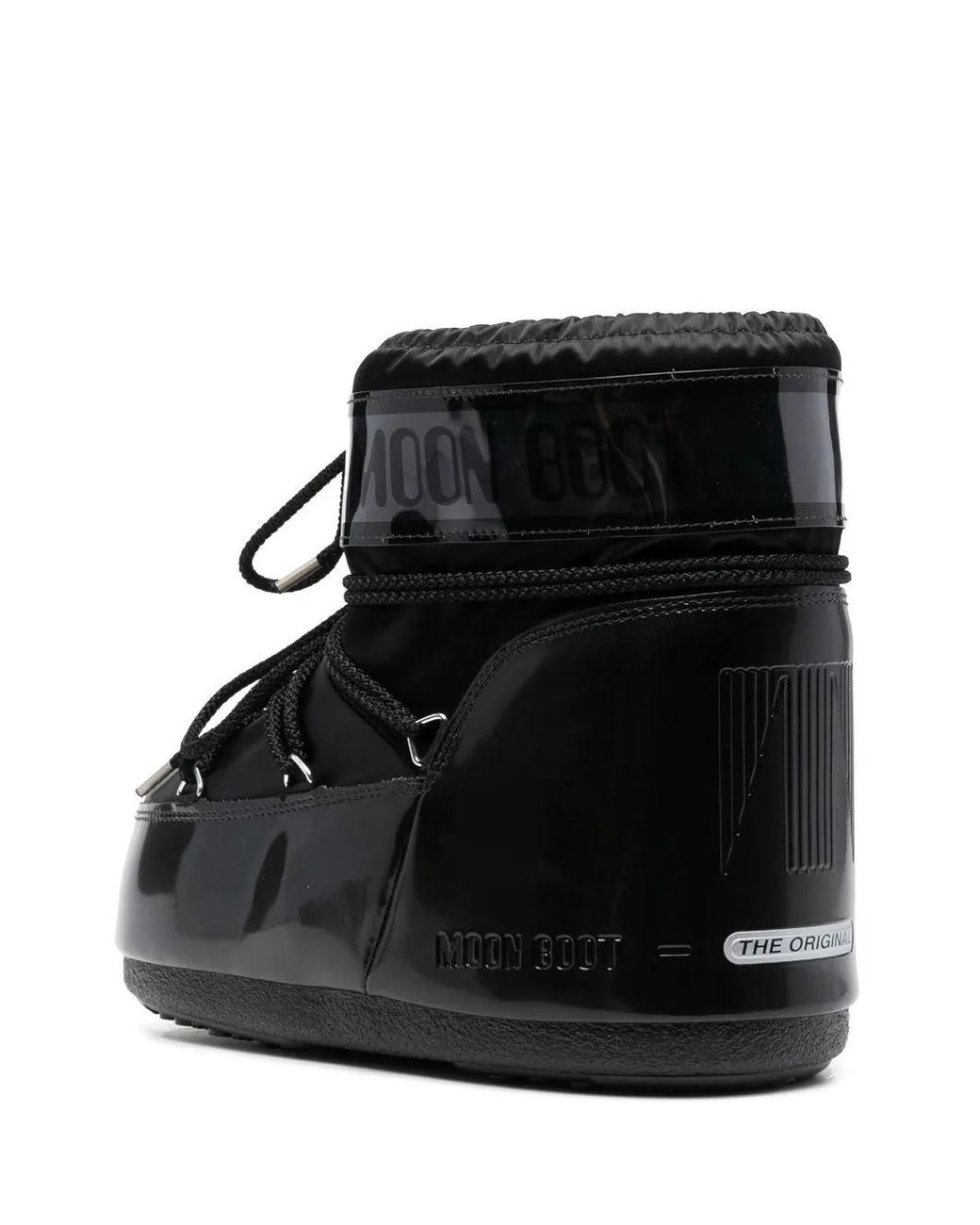 Moon Boot Icon Low Glance Schnürstiefel in Black für Herren
