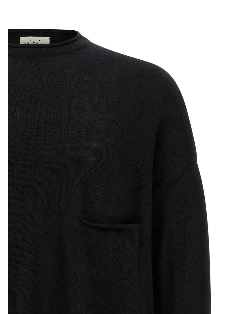 Ma'ry'ya Black Pocket Wool Sweater for men