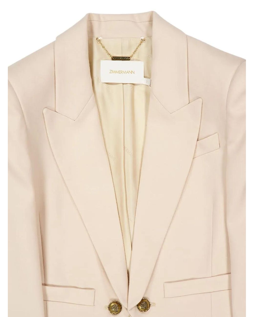 Zimmermann Natural Cropped Wool Blazer