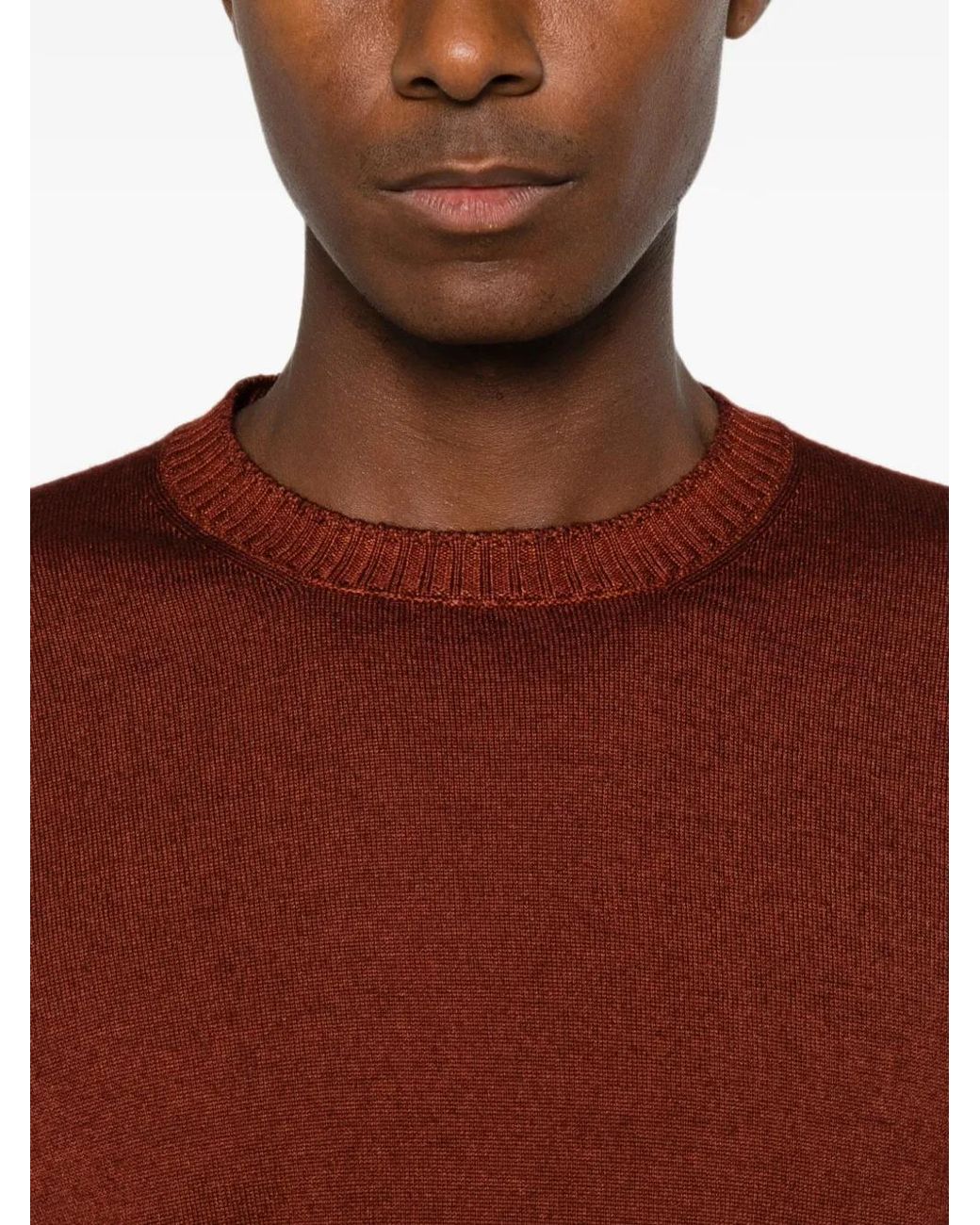 Fay Red Round-Neck Sweater for men