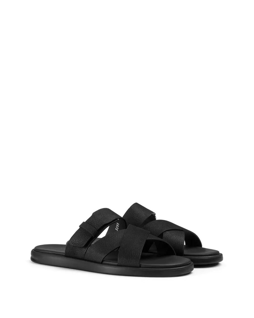 Doucal's Black Sandales À Brides Croisées Et Fermeture Scratch for men