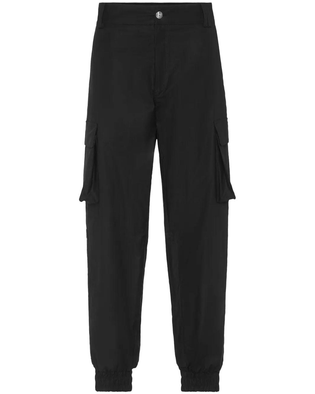 Philipp Plein Black Tapered-Leg Cargo Pants for men