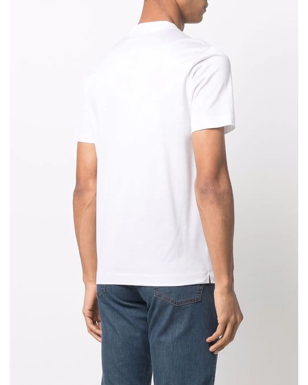 Canali White Cotton T-Shirt for men