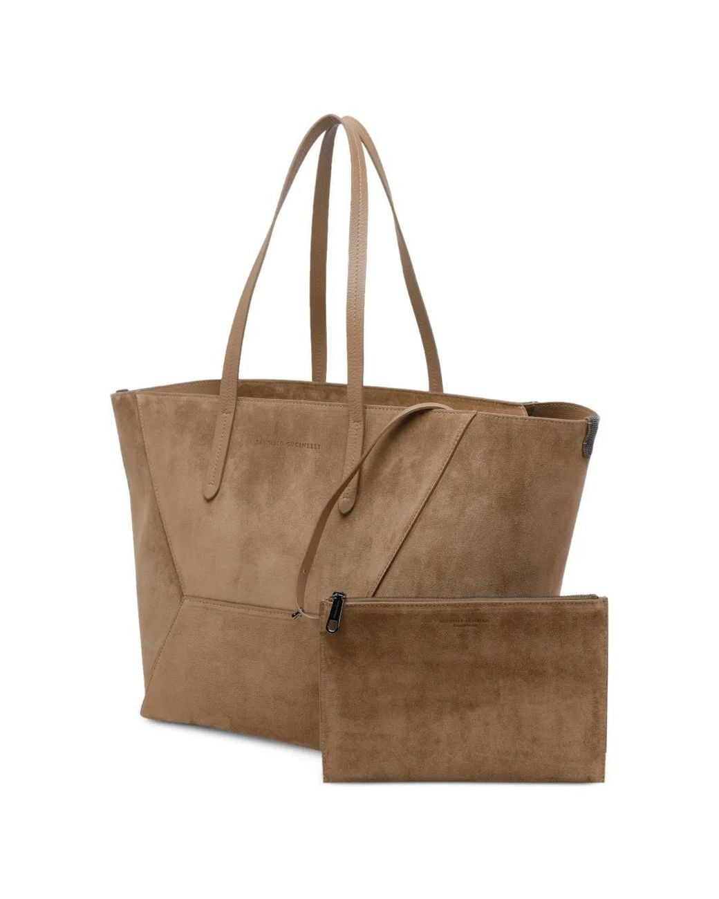 Brunello Cucinelli Brown Leather Shopping Bag