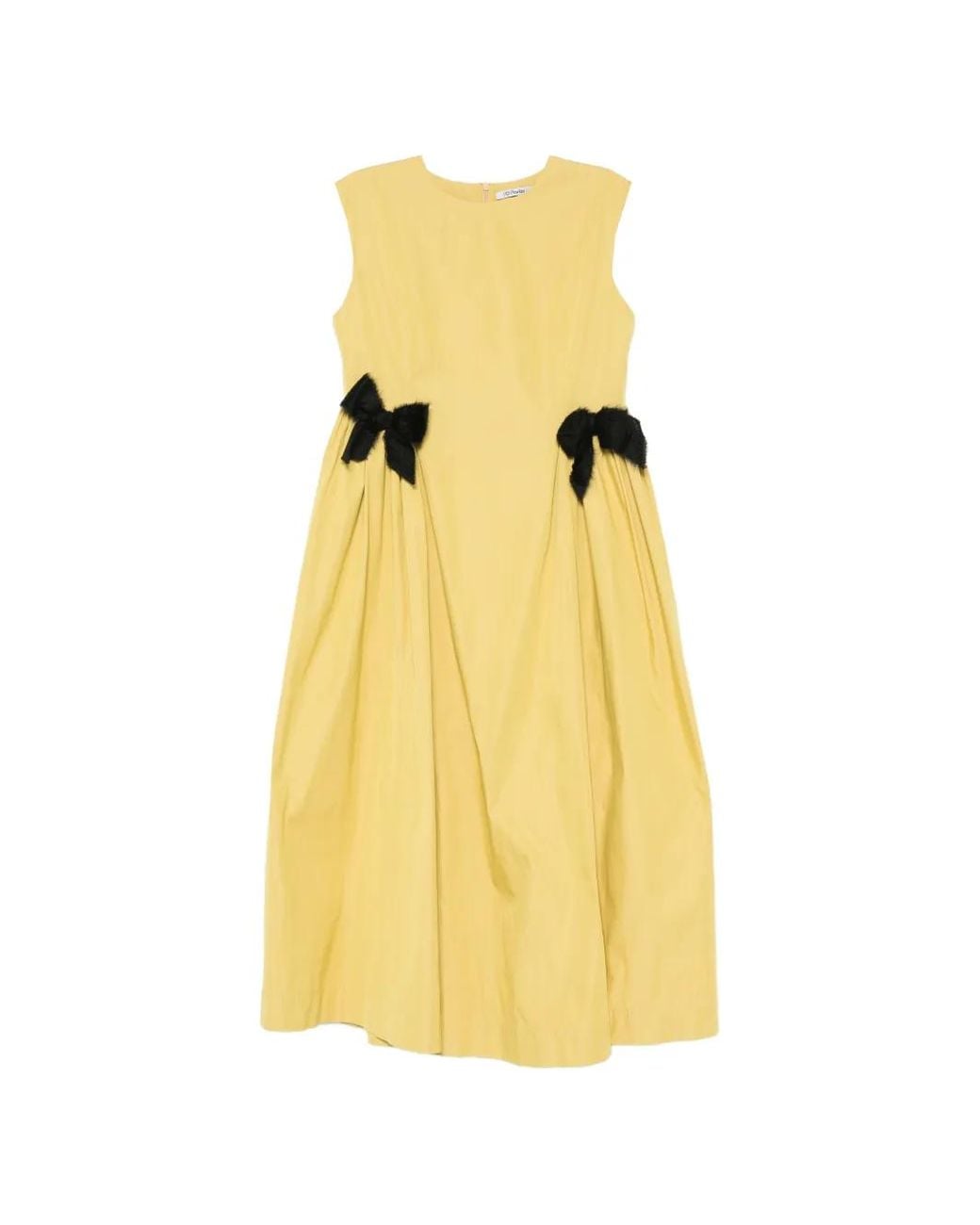 Parlor Yellow Bow-Detail Sleeveless Midi Dress