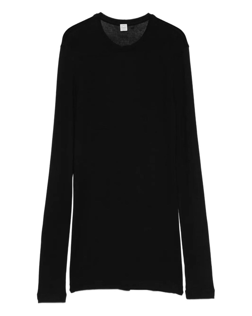 Totême Black Long-Sleeve Jersey Top