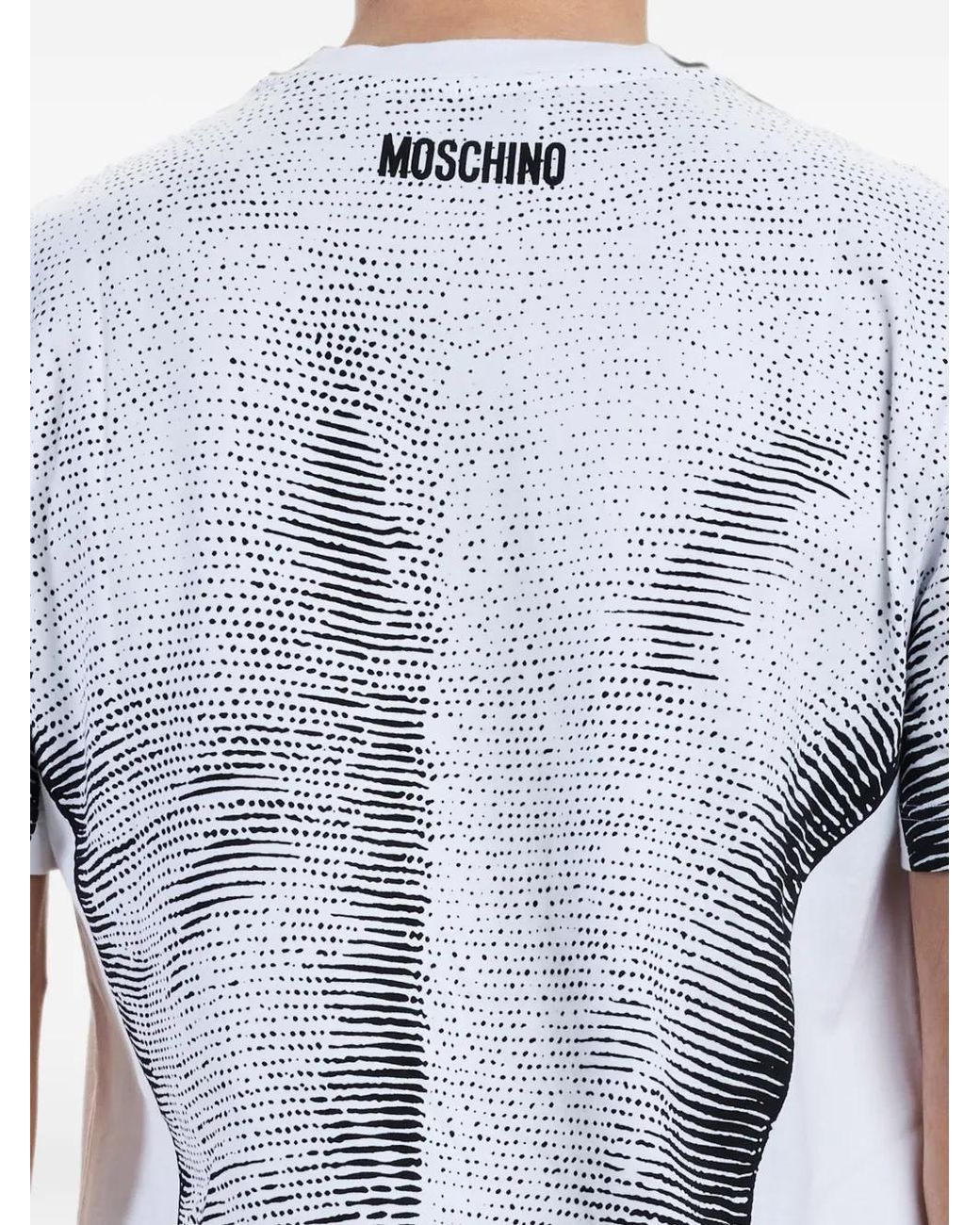 Moschino Gray Statua-Print T-Shirt for men