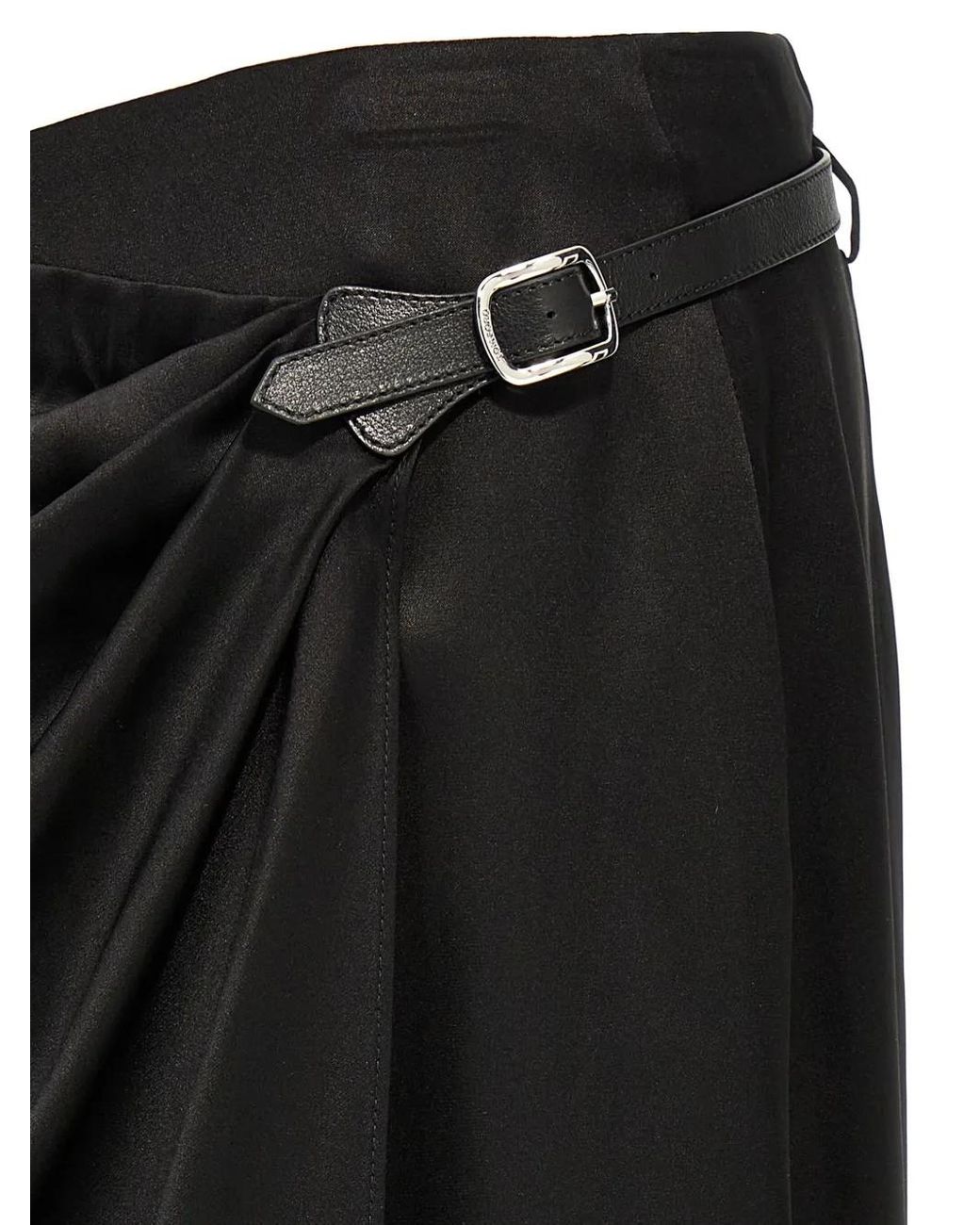 Tom Ford Maxi-Wikkelrok Met Leren Ceintuur in het Black