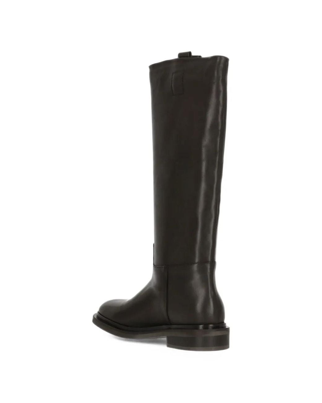 Julie Dee Black Round-Toe Leather Boots