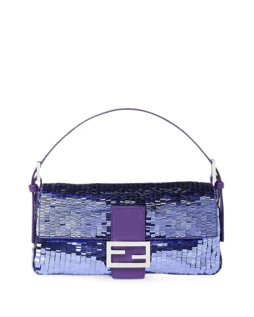 Fendi Blue Baguette 26424 Sequinned Bag