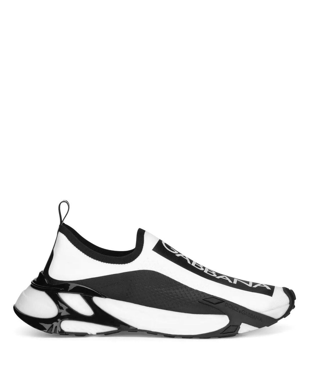 Dolce & Gabbana White Stretch Slip-On Sneakers for men