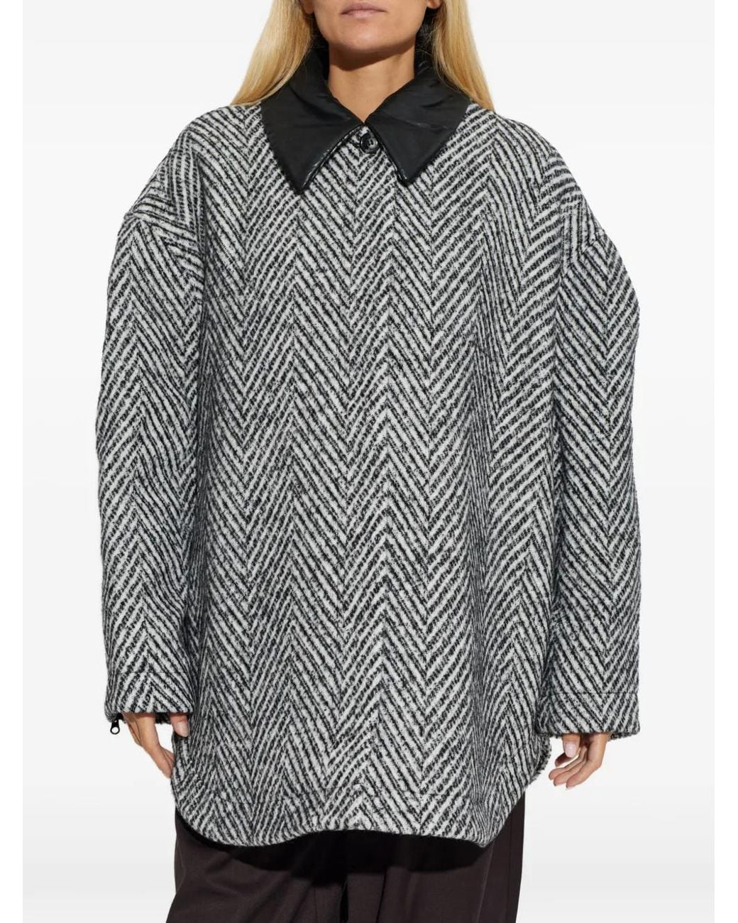 Baum und Pferdgarten Gray Berfe Herringbone-Pattern Oversized Jacket