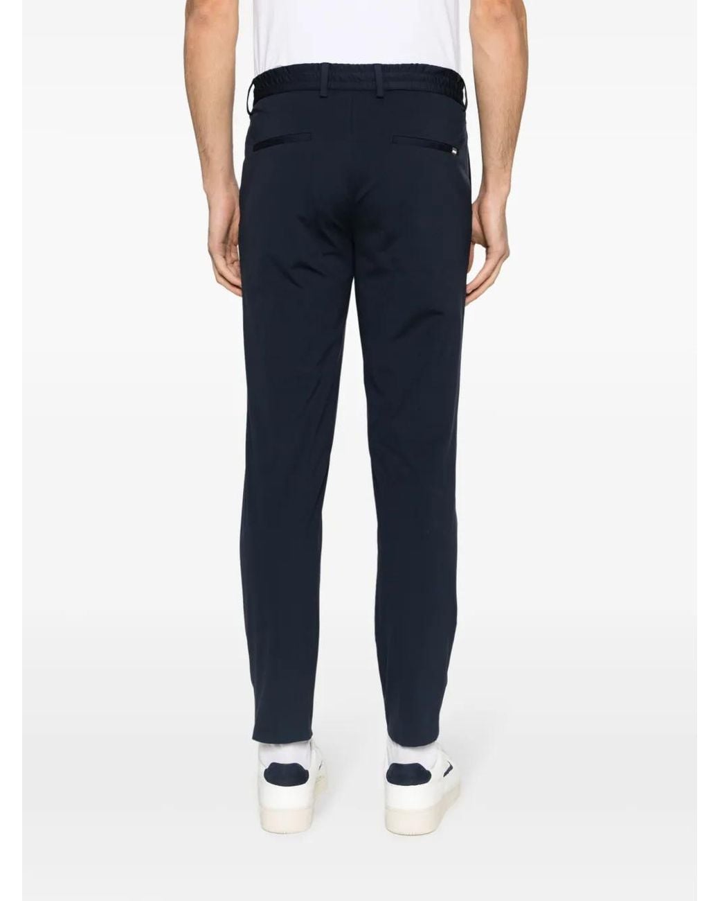 Boss Blue Technical-Jersey Slim-Cut Trousers for men