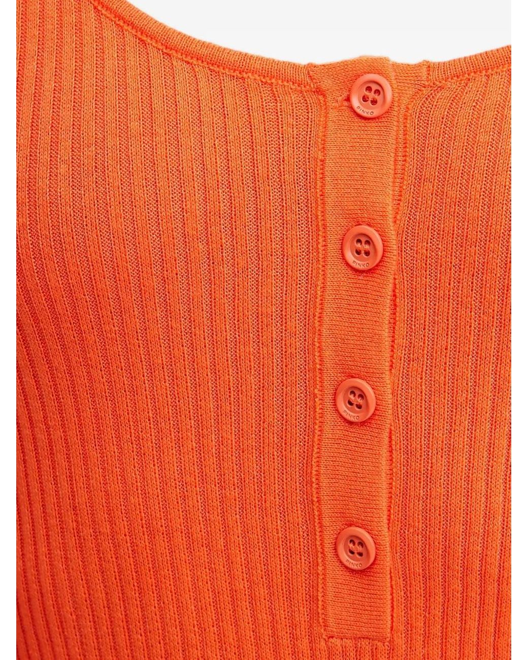 Pinko Blue Ribbed Long-Sleeved Top