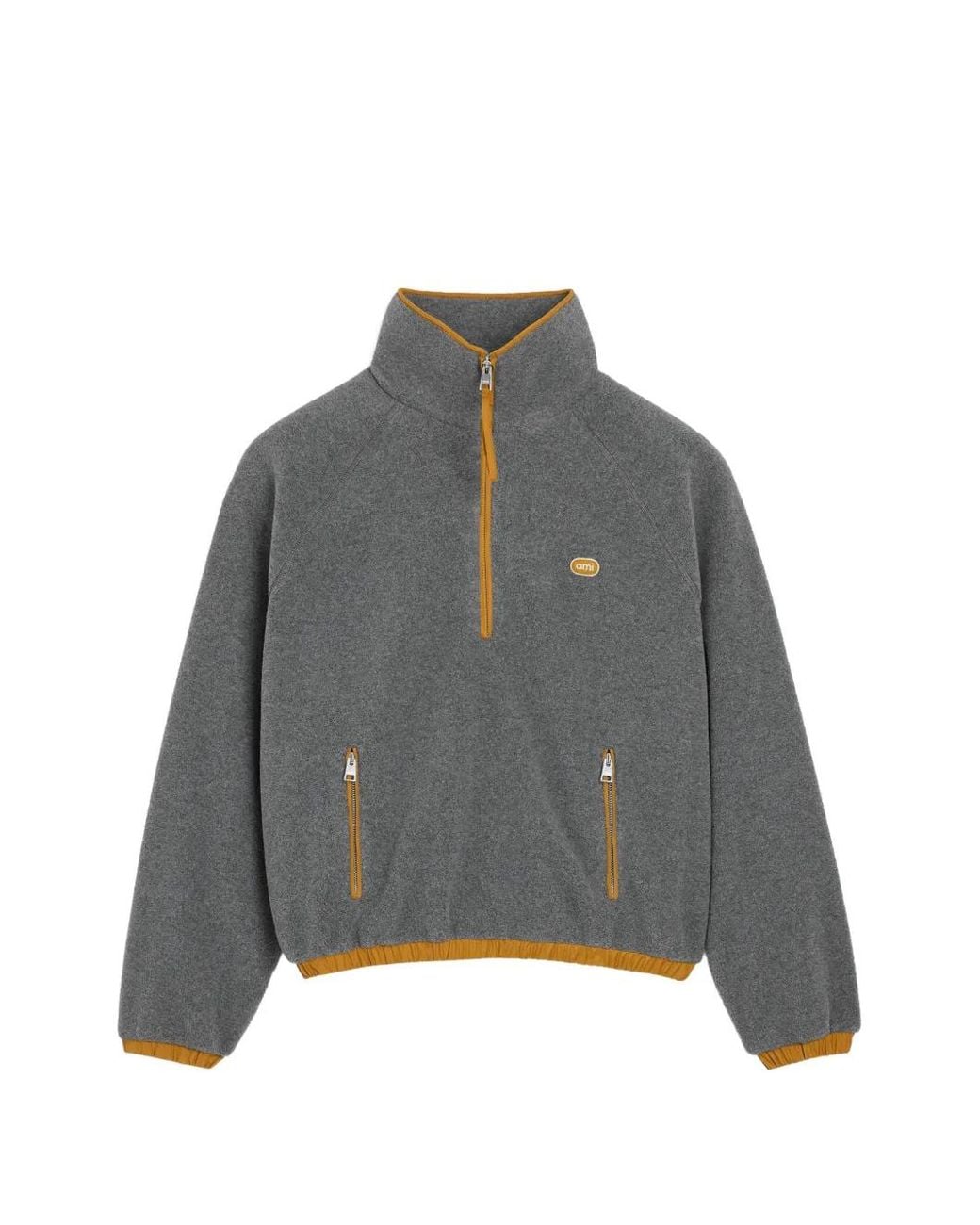 AMI Gray Fleece Vareuse With Ami Patch