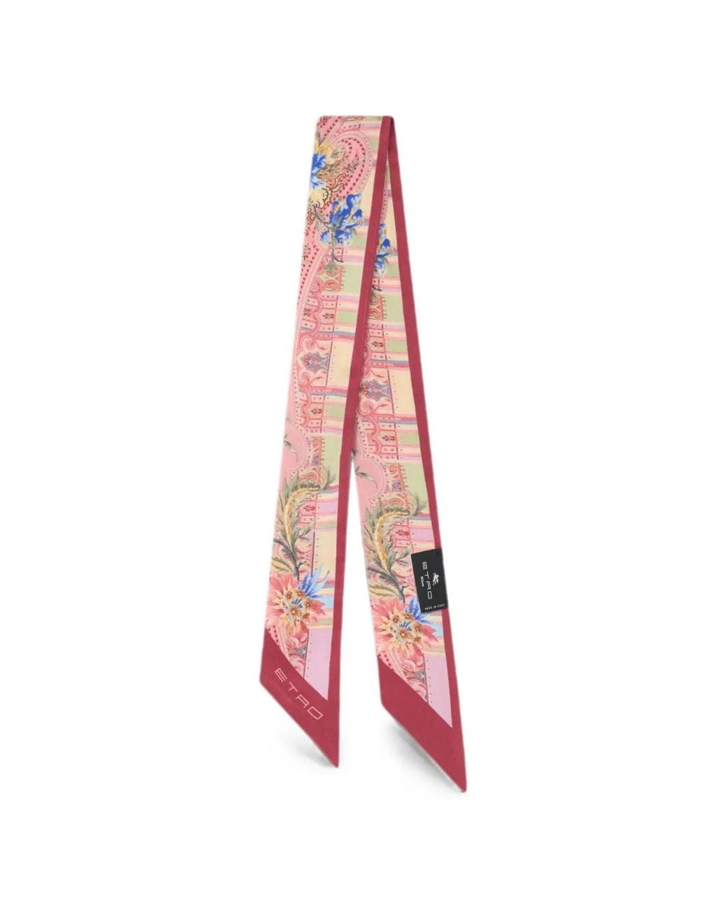 Etro White Paisley-Print Silk Scarf