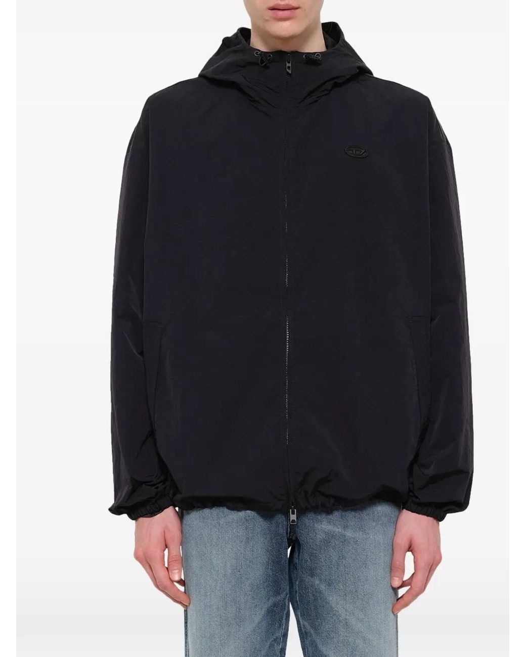 DIESEL Blue J-Askott Logo-Patch Jacket for men