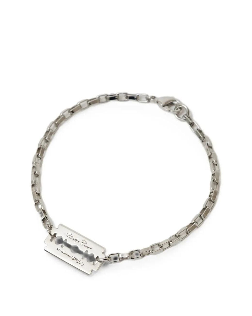 Undercover Metallic Razor-Blade-Motif Chain Bracelet for men