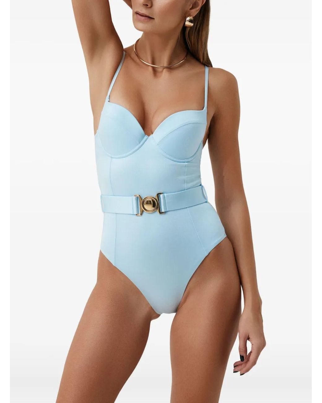 SOFIA ERHAN Blue Belted Underwired Swimsuit