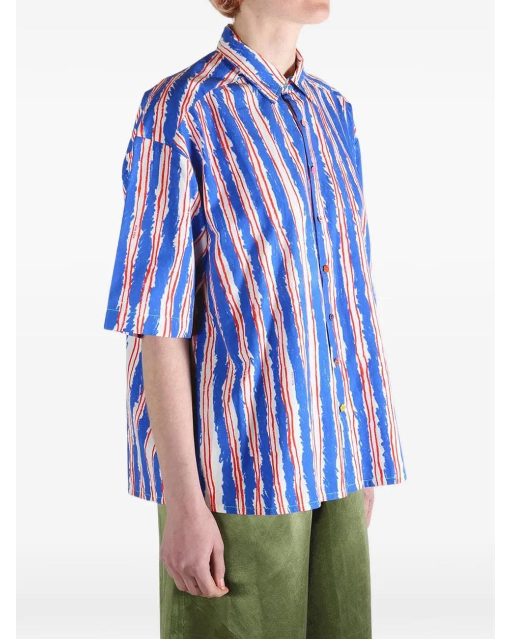 Péro Blue Striped Buttoned Shirt