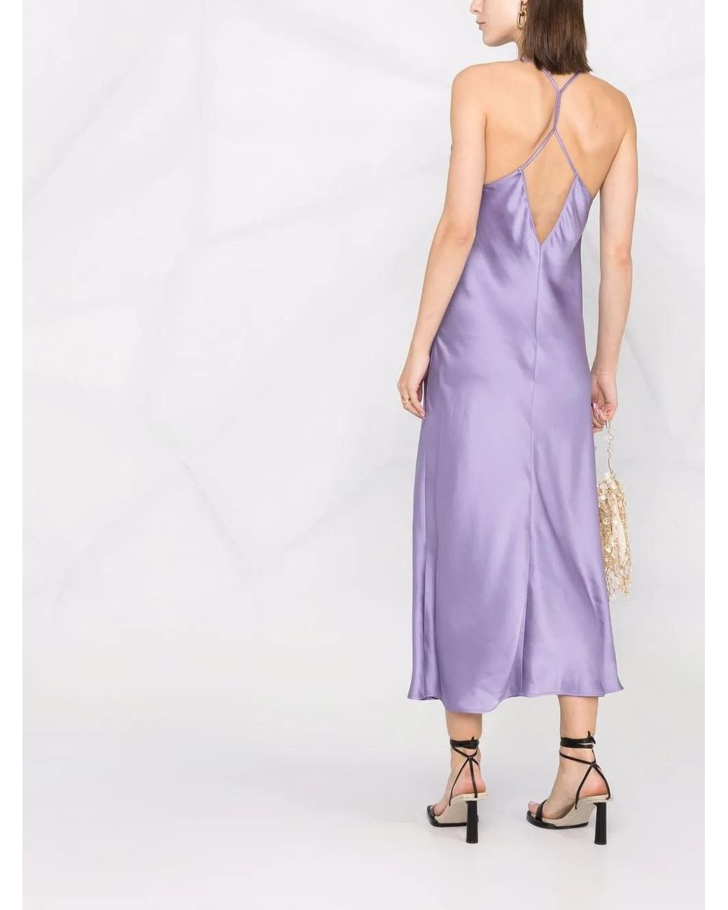 Blanca Vita Purple V-Neck Strappy Dress