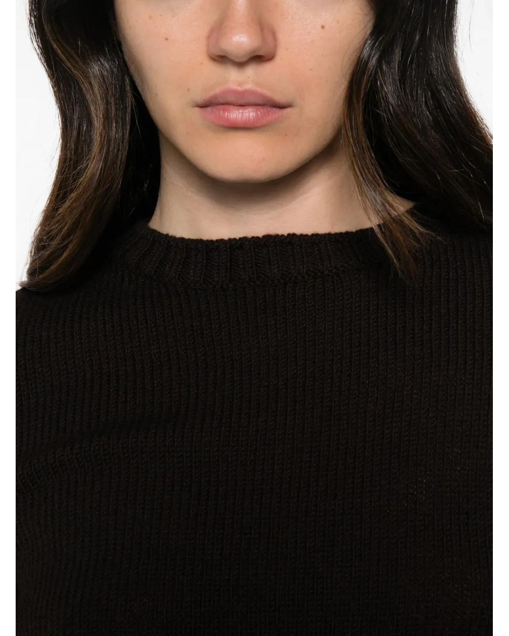 Base London Black Ribbed-Knit Sweater