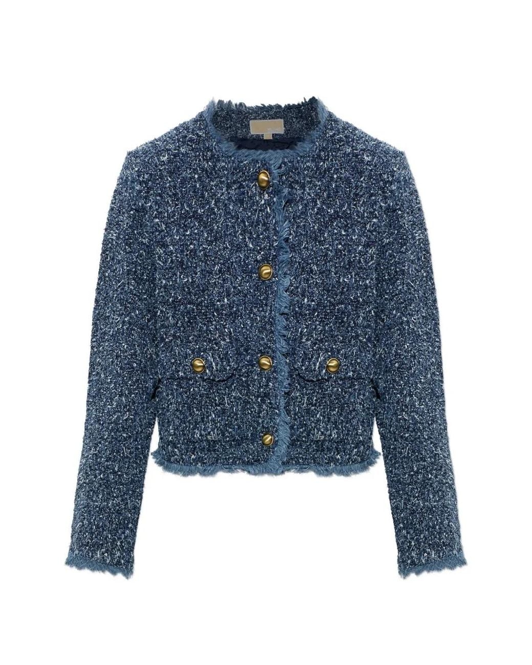 MICHAEL Michael Kors Blue Needle-Punch Denim Jacket