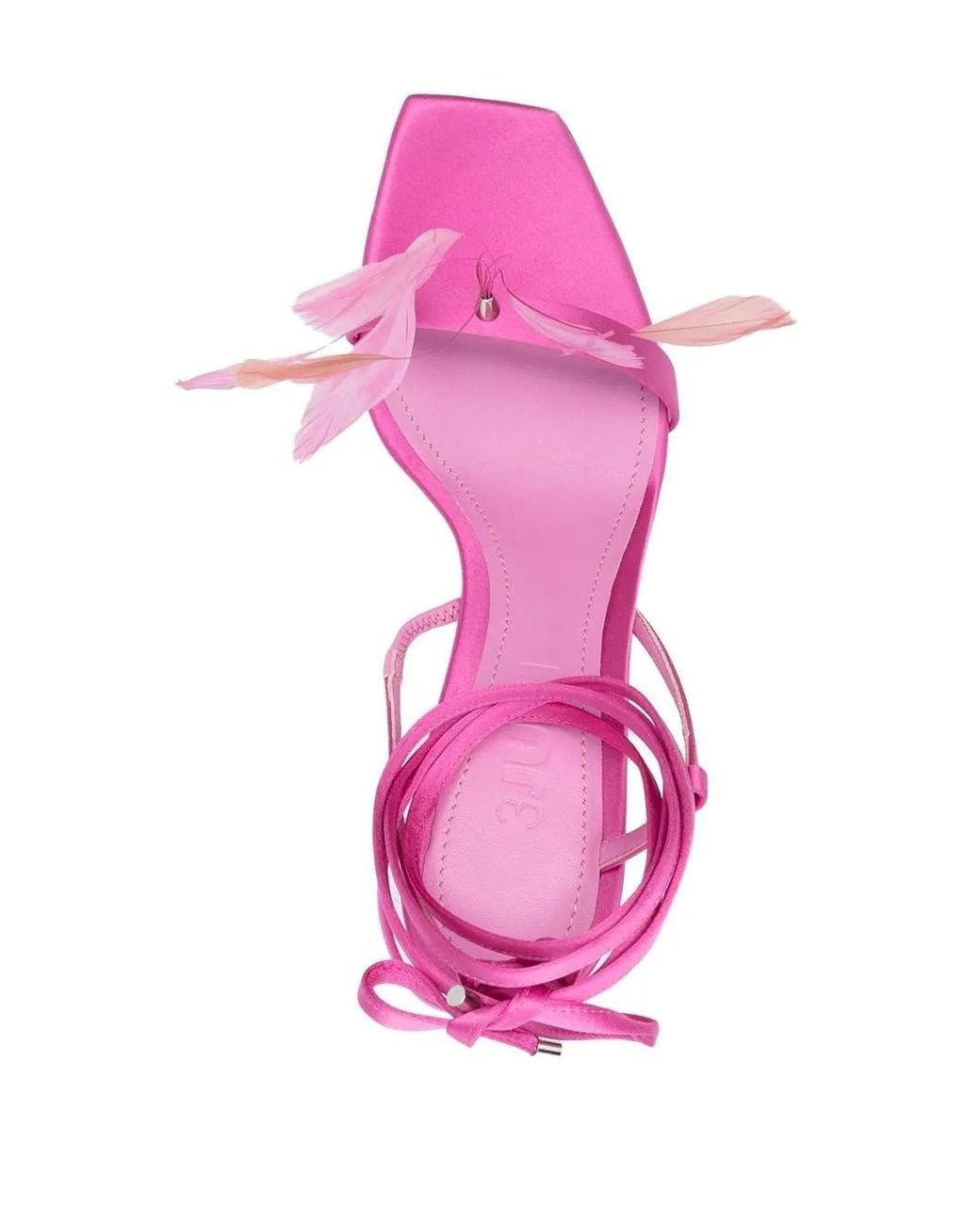 3Juin Pink Kimi 105Mm Feather-Detail Sandals