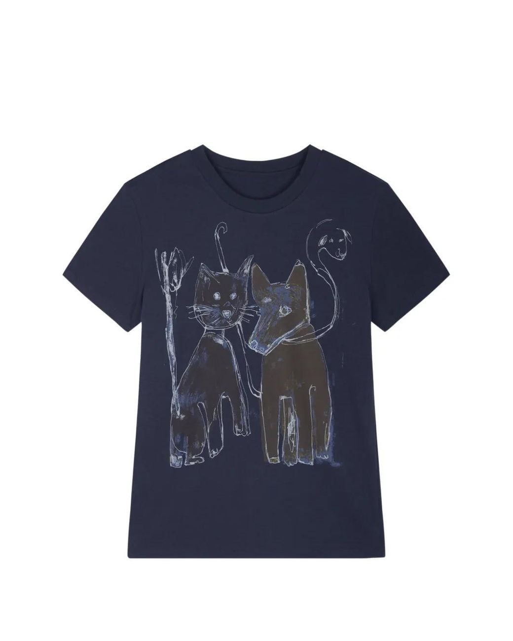 JNBY Blue Graphic-Print T-Shirt