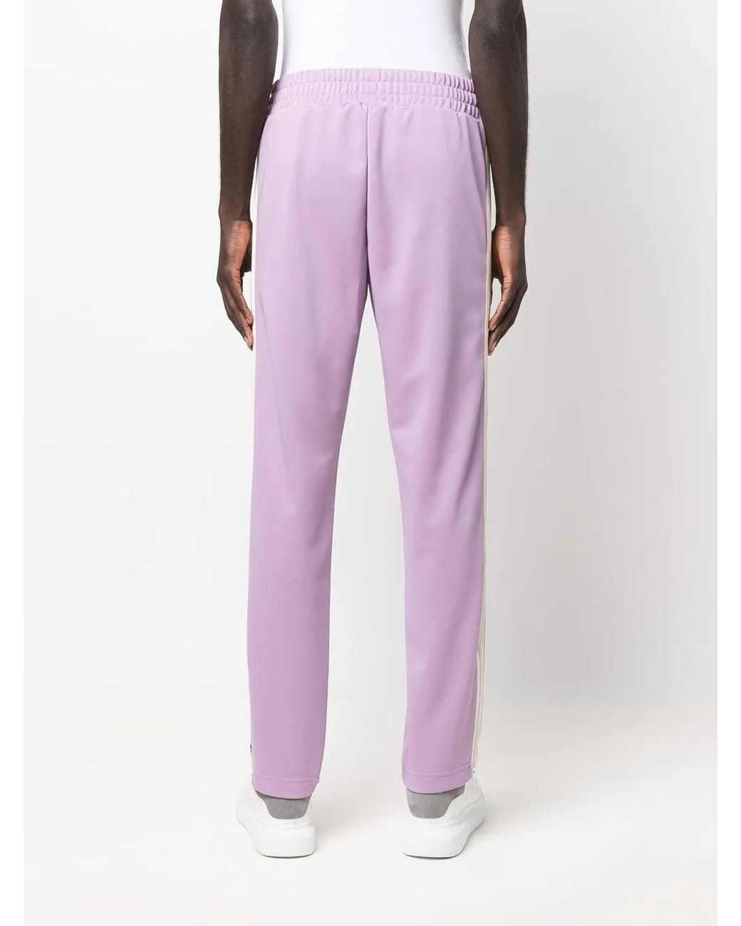 Palm Angels Purple Logo-Print Track Pants for men