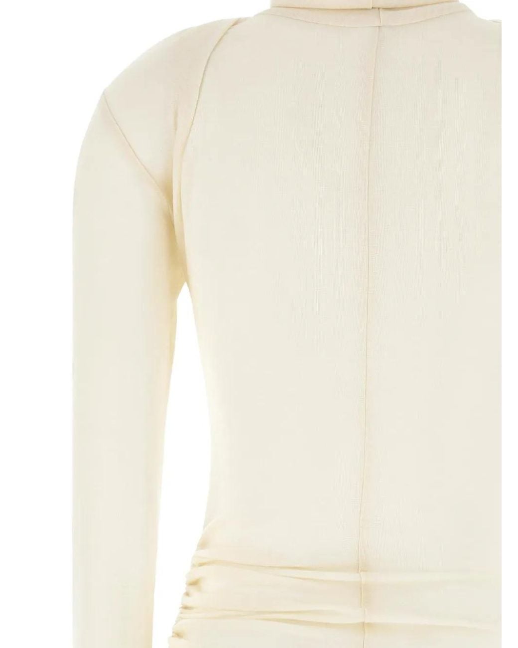 Entire studios White Draped Ruched-Detail Mini Dress