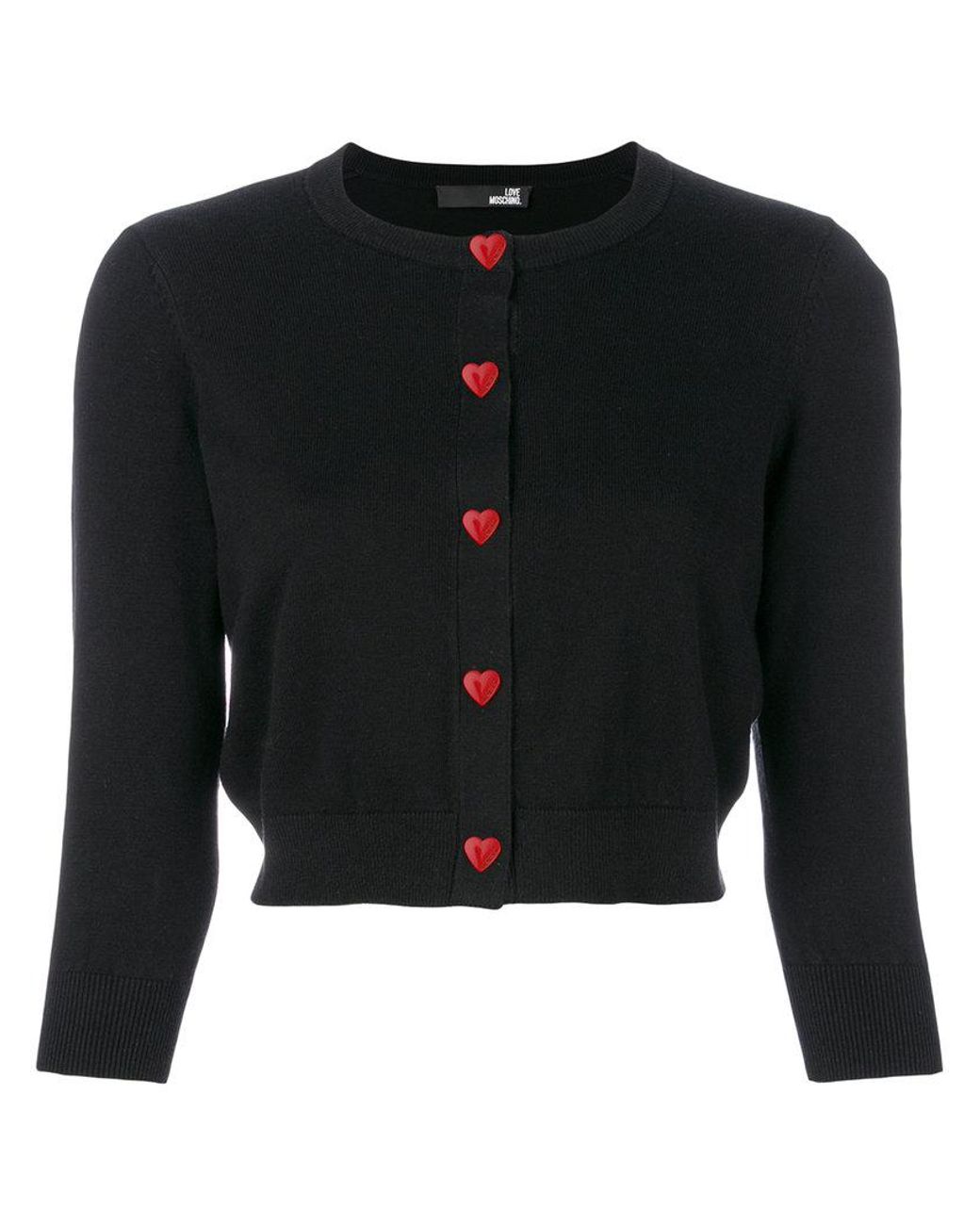 Love Moschino Heart Buttons Cardigan in Black | Lyst