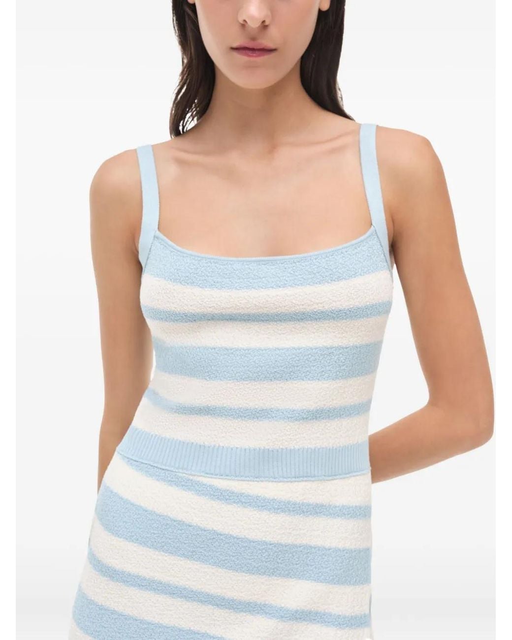 Jonathan Simkhai Blue Suvi Stripe Knit Mini Dress