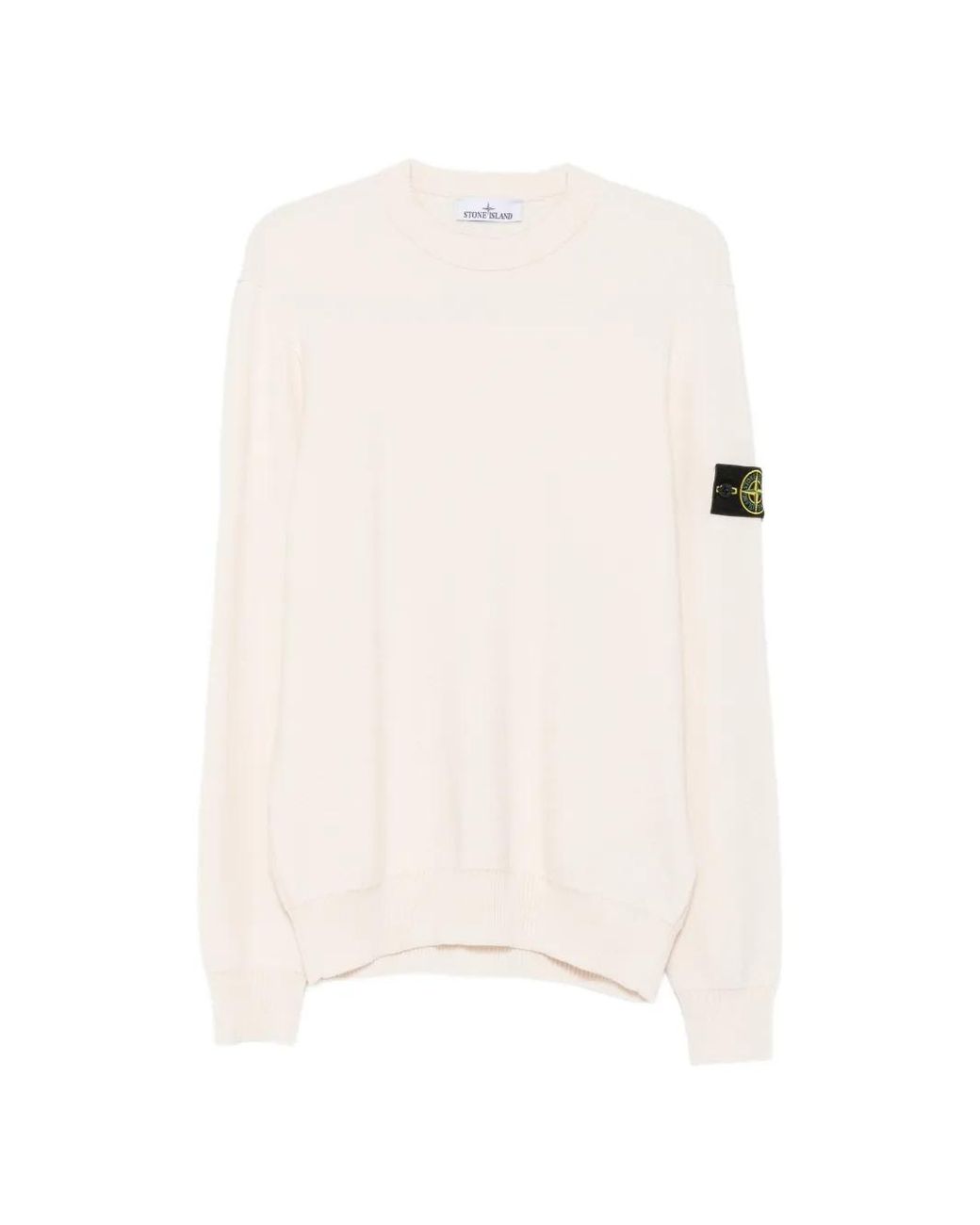 Stone Island White Logo-Patch Sweater for men