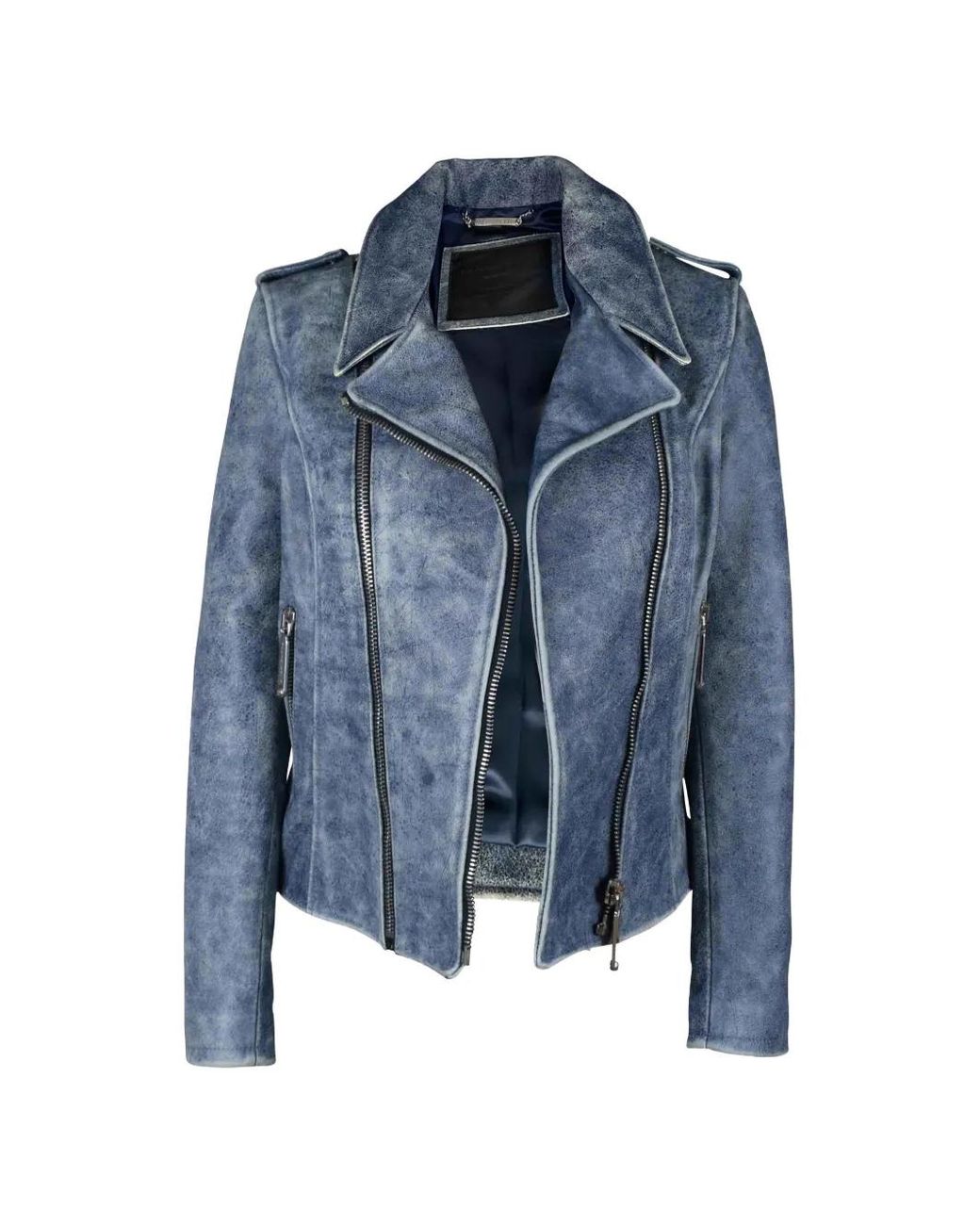 Philipp Plein Blue Veste À Zips Argentés